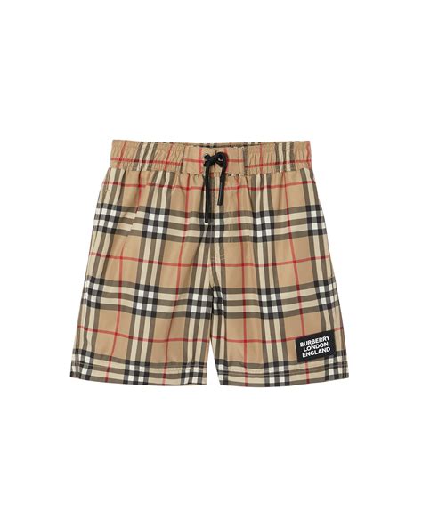 boys burberry swim trunks|burberry boys checkered swim trunks.